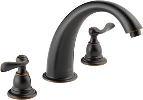 img 4 attached to 🛀 Enhance Your Bathing Experience with Delta Faucet Windemere 2-Handle Widespread Roman Tub Faucet Trim Kit in Oil Rubbed Bronze - Deck-Mount, BT2796-OB (Valve Sold Separately)