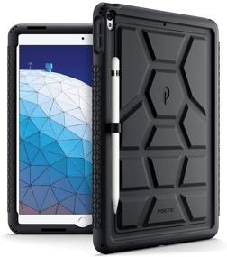 img 4 attached to 📱 10.5 Inch iPad Air 3 Case (2019), iPad Pro 10.5 Case - Poetic Heavy Duty Shockproof Silicone Cover with Apple Pencil Holder, Corner Protection, Sound-Amplification Feature, Black