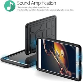 img 1 attached to 📱 10.5 Inch iPad Air 3 Case (2019), iPad Pro 10.5 Case - Poetic Heavy Duty Shockproof Silicone Cover with Apple Pencil Holder, Corner Protection, Sound-Amplification Feature, Black