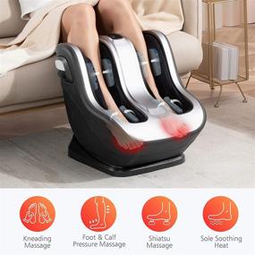 img 3 attached to 👣 Enhanced Foot and Calf Massager with Soothing Heat, Shiatsu Feet Massager Device to Alleviate Sore Feet, Legs, Ankles; Kneading, Rolling Foot and Leg Massager for Improved Circulation, Relaxation; Suitable for All Foot Sizes