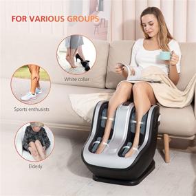 img 1 attached to 👣 Enhanced Foot and Calf Massager with Soothing Heat, Shiatsu Feet Massager Device to Alleviate Sore Feet, Legs, Ankles; Kneading, Rolling Foot and Leg Massager for Improved Circulation, Relaxation; Suitable for All Foot Sizes