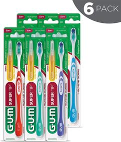 img 3 attached to 🪥 GUM Super Tip Toothbrush, Compact Head &amp; Soft Bristles, Bonus Proxabrush Go-Betweens, (6 Pack)