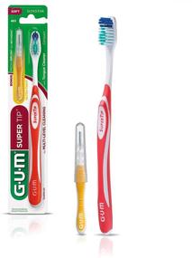 img 4 attached to 🪥 GUM Super Tip Toothbrush, Compact Head &amp; Soft Bristles, Bonus Proxabrush Go-Betweens, (6 Pack)