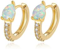 👂 lasidor womens small hoop earrings: stylish opal gold hoops for sensitive ears logo