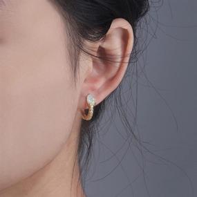 img 1 attached to 👂 Lasidor Womens Small Hoop Earrings: Stylish Opal Gold Hoops for Sensitive Ears