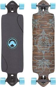 img 4 attached to 🛹 Collection of Black Longboard Skateboards - Complete Exotic Woodboards with Canadian Maple Core for Cruising, Carving, Freestyle, Dancing, Downhill, and Freeride