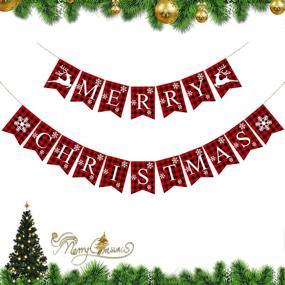 img 2 attached to Christmas Banner Bunting Hanging Decorations Event & Party Supplies