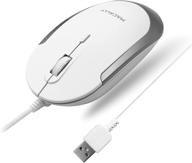 🖱️ macally silent wired mouse - compact & optimal usb mouse for laptop/desktop - efficient optical sensor & dpi switch - sleek & comfortable white wired computer mouse logo