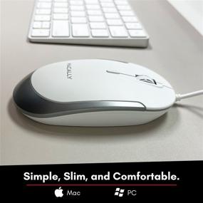 img 3 attached to 🖱️ Macally Silent Wired Mouse - Compact & Optimal USB Mouse for Laptop/Desktop - Efficient Optical Sensor & DPI Switch - Sleek & Comfortable White Wired Computer Mouse