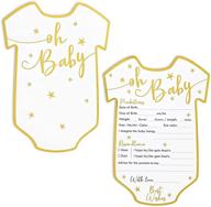 👶 beautiful gold foil baby shower predictions and advice cards - pack of 50, 5 x 7 inch logo