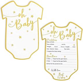 img 4 attached to 👶 Beautiful Gold Foil Baby Shower Predictions and Advice Cards - Pack of 50, 5 x 7 inch