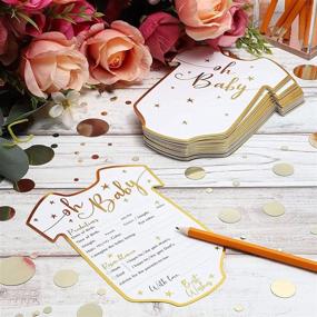 img 3 attached to 👶 Beautiful Gold Foil Baby Shower Predictions and Advice Cards - Pack of 50, 5 x 7 inch