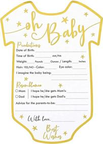 img 1 attached to 👶 Beautiful Gold Foil Baby Shower Predictions and Advice Cards - Pack of 50, 5 x 7 inch