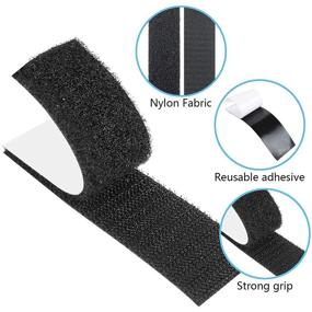 img 3 attached to 🔧 Industrial Strength Double-Sided Mounting Tapes - YBWM Hook Loop Strips with Adhesive - Heavy Duty Picture Hanging Strips for Home and Office Use (16 Pairs, 1.2 x 4 Inch) - Black