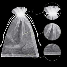 img 2 attached to 🎁 100PCS Premium Sheer Organza Bags: White Wedding Favor & Jewelry Gift Bags – 5x7 inches Drawstring Pouches for Parties, Festivals, Makeup & More!