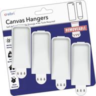 🖼️ canvas wall hangers - removable painting hooks for artwork, wall art hanger (4 hooks, 8 strips) holds up to 18 x 24" canvases, maximum load 3-4 lbs logo