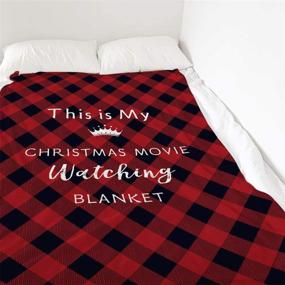 img 3 attached to 🎄 Cozy Lightweight Flannel Fleece Christmas Movie Watching Blanket - All-Season, 50x60 Inch