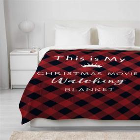 img 1 attached to 🎄 Cozy Lightweight Flannel Fleece Christmas Movie Watching Blanket - All-Season, 50x60 Inch