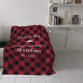 img 2 attached to 🎄 Cozy Lightweight Flannel Fleece Christmas Movie Watching Blanket - All-Season, 50x60 Inch