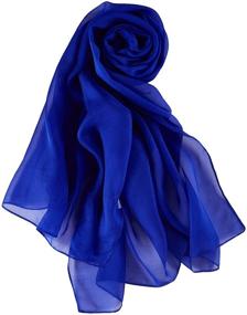 img 3 attached to JWSilk Chiffon Scarf Solid Color Women's Accessories