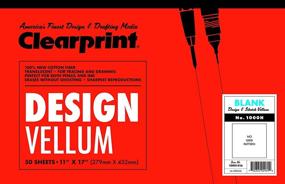 img 1 attached to 🎨 Clearprint 1000H Design Vellum Pad: High Quality, 16 lb. 100% Cotton, Translucent White, 11 x 17 Inches, 50 Sheets - Ideal for Artists & Architects - Order Now! (10001416)