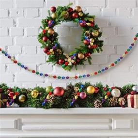 img 1 attached to 🎄 Hicarer 15 Feet Christmas Multi-Color Beaded Garland: Vibrant Chic-Colored Tree Ornament with Plastic Beads, Pearls, and Red, Green, Gold Glitter