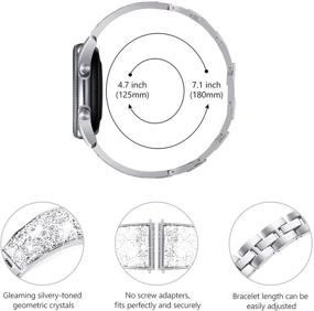 img 1 attached to 🌟 Crystal Bracelet Cuff Band for Galaxy Watch 4 and Galaxy Watch Active 2, 40mm 44mm Smart Watch - Silver