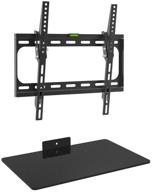 📺 mount plus t400-dv ultra low profile tilt wall mount with floating entertainment shelf – ideal for 26-55" screen tvs & multiple devices – easy two stud installation – vesa 75x75mm to 400x400mm logo