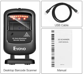 img 2 attached to 📸 Eyoyo 1D 2D Desktop Barcode Scanner: Hands-Free USB Wired Reader for Supermarket, Library, Retail Store, and Mobile Phone Screen Capture