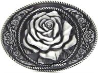 🌹 vintage oval flower rose belt buckle - a cowgirl's delight for men's rodeo fashion with masop's floral metal fascination logo