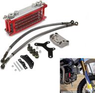 🛵 universal red dirt pit bike oil cooler cooling radiator engine kit for 125 140cc motorcycle logo