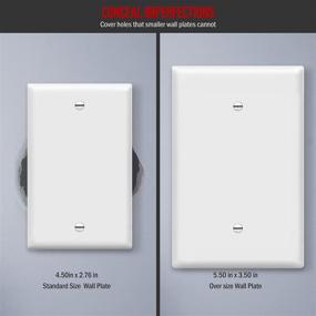 img 3 attached to 🔳 ENERLITES 8801O-W Blank Device Wall Plate: Jumbo 1-Gang Cover, Over-Size 5.5" x 3.5", Unbreakable White Polycarbonate Thermoplastic