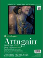 📒 strathmore 400 artagain pad, coal black, 9"x12" glue bound, 24 sheets logo