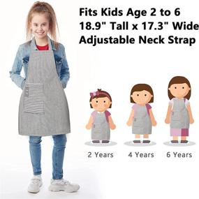 img 2 attached to TeddSnow Daily Kids Apron: Adjustable Bib Chef Apron for Children, Ages 2-6 with Pocket - Boys & Girls