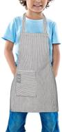 teddsnow daily kids apron: adjustable bib chef apron for children, ages 2-6 with pocket - boys & girls logo