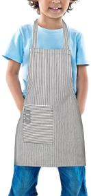 img 4 attached to TeddSnow Daily Kids Apron: Adjustable Bib Chef Apron for Children, Ages 2-6 with Pocket - Boys & Girls