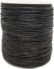 img 4 attached to 🧵 Lanyoshe 1mm Black Waxed Cord String Necklace Rope for Jewelry Making, Beading, Crafting, Chinese Knotting, Kumihimo, Shamballa, and Sewing - 109 Yards