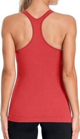 img 3 attached to 👚 ATTRACO Women's Ribbed Workout Tank Tops with Built-in Bra, Tight Racerback Scoop Neck Athletic Top