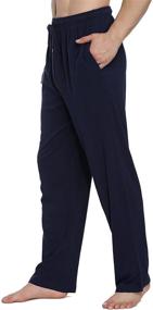 img 1 attached to HomyComy Cotton Bottoms Pockets XX Large Men's Clothing for Sleep & Lounge