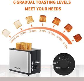 img 2 attached to 🍞 2-Slice Stainless Steel Toaster with Extra Wide Slots, 7 Browning Shade Settings, Bagel/Cancel/Gluten-Free/Reheat Function, 900 Watt