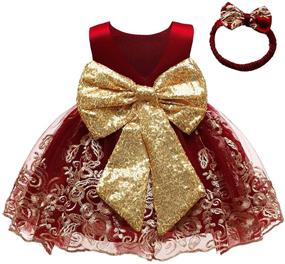 img 3 attached to 👗 Exquisite CMMCHAAH Pageant Lace Dresses for Baby Girls: Elegant Embroidery, Toddler Formal Dress with Headwear, Ages 0-6 Years