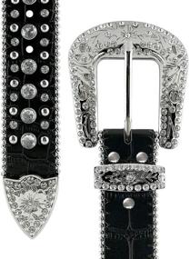 img 2 attached to Western Cowgirl Rhinestone Buckle Studded Women's Accessories in Belts