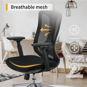img 1 attached to 🪑 Logicfox Ergonomic Office Chair: Comfortable, Breathable Mesh Design with Adjustable 3D Armrests and Lumbar Support - Black