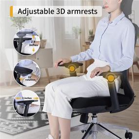 img 3 attached to 🪑 Logicfox Ergonomic Office Chair: Comfortable, Breathable Mesh Design with Adjustable 3D Armrests and Lumbar Support - Black