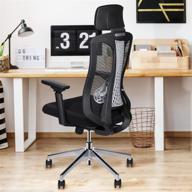 🪑 logicfox ergonomic office chair: comfortable, breathable mesh design with adjustable 3d armrests and lumbar support - black logo