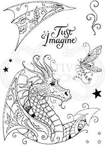 img 1 attached to Pink Ink Designs A5 Dragon Clear Stamp Set: Unleash Your Creative Power with this Vibrant Collection
