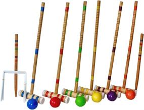 img 1 attached to 🏏 Portable Croquet Set with Wood Mallets, Balls, & Bag - Outdoor Backyard Lawn Game for Kids & Adults by Driveway Games