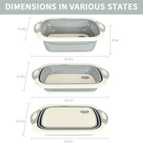 img 3 attached to 🔪 Multi-Function Folding Cutting Board Drain Basket and Sink Storage Basket (Grey) - Convenient Cooking and Cleaning Companion