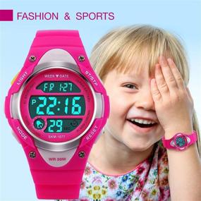 img 2 attached to Waterproof Digital Sports Watch for Kids with LED Alarm and Stopwatch - Perfect for Outdoor Activities