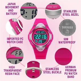 img 3 attached to Waterproof Digital Sports Watch for Kids with LED Alarm and Stopwatch - Perfect for Outdoor Activities